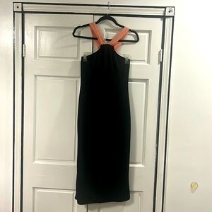 Miss guided black midi with pink straps